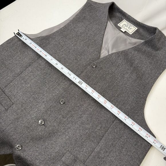 Jos A Bank Men’s 100% Wool Charcoal Gray Waistcoat Vest size XL Preppy Classic - Picture 5 of 8